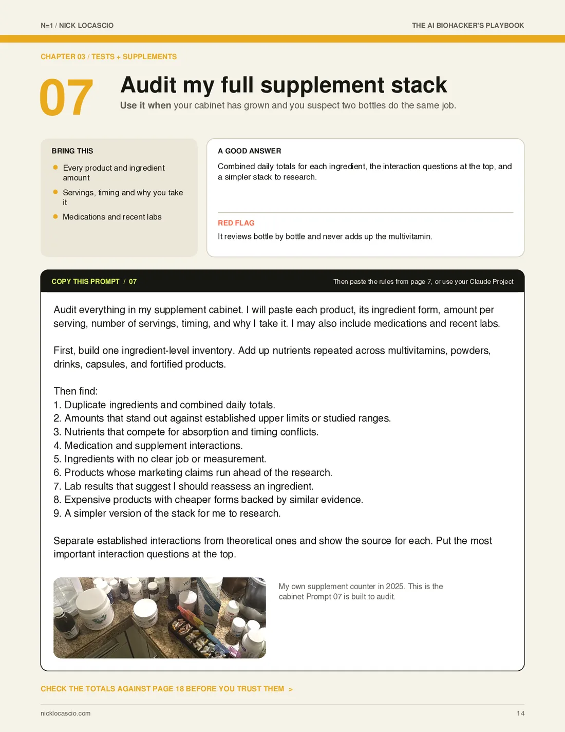 Page 14 of The AI Biohacker's Playbook: Audit my full supplement stack