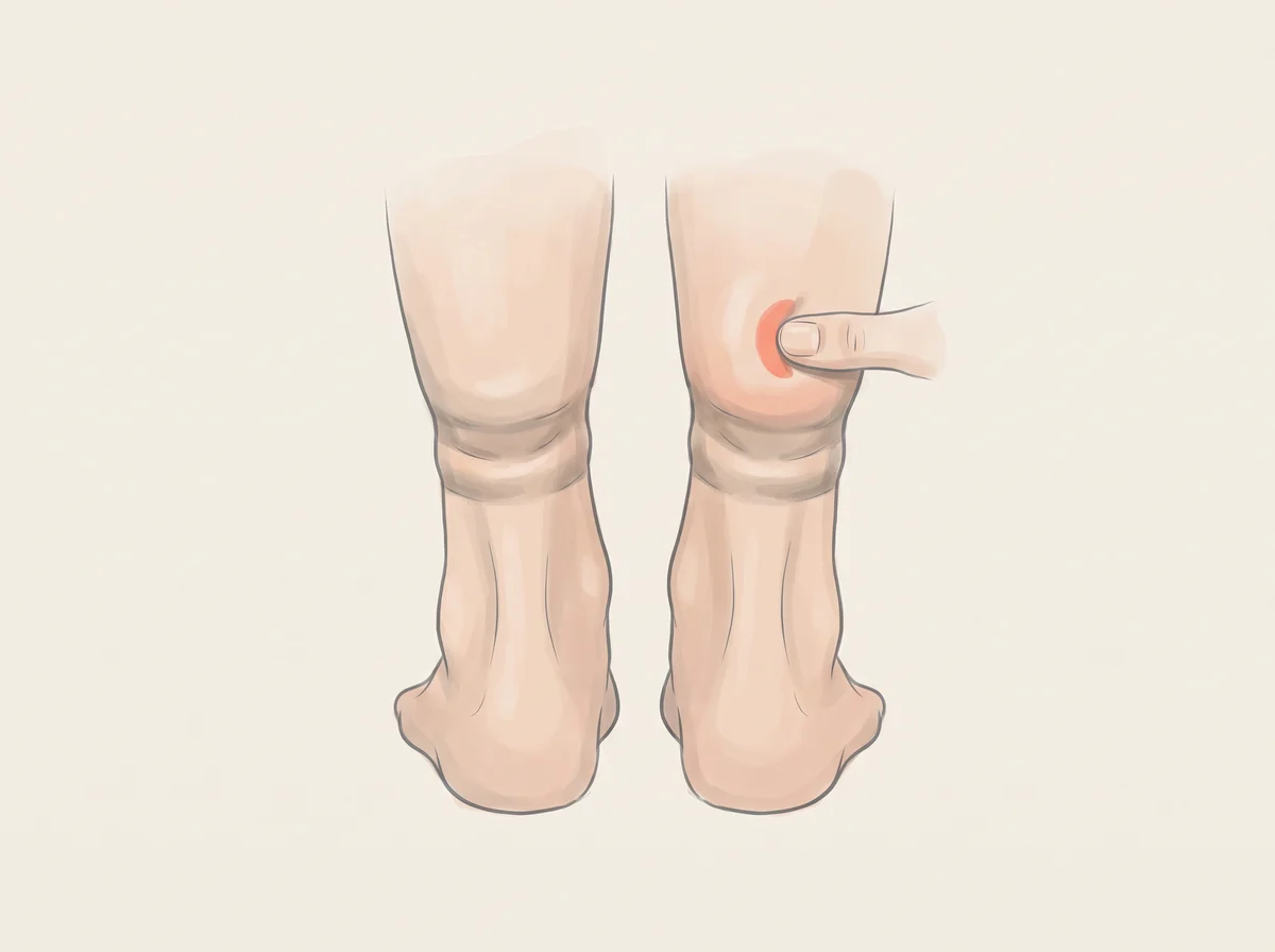 Illustration of sock marks that stay for a while. Everyone gets sock lines. Look for deep ones that stay long after the socks come off, often with ankles that look a bit puffy.