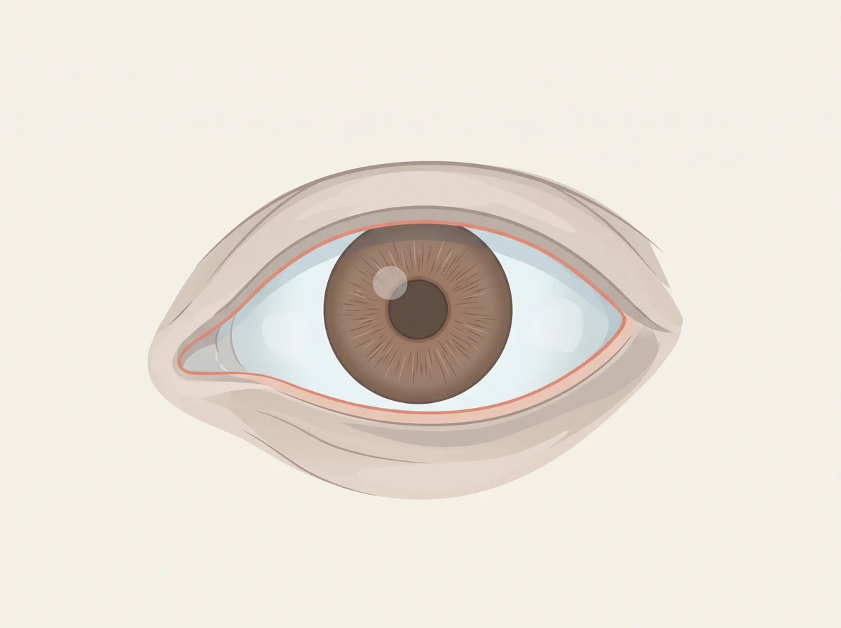Illustration of a blue tint to the whites of the eyes. In daylight, the white part of the eye has a faint blue or gray tint. It is easiest to judge side by side with someone else’s eyes in the same light.